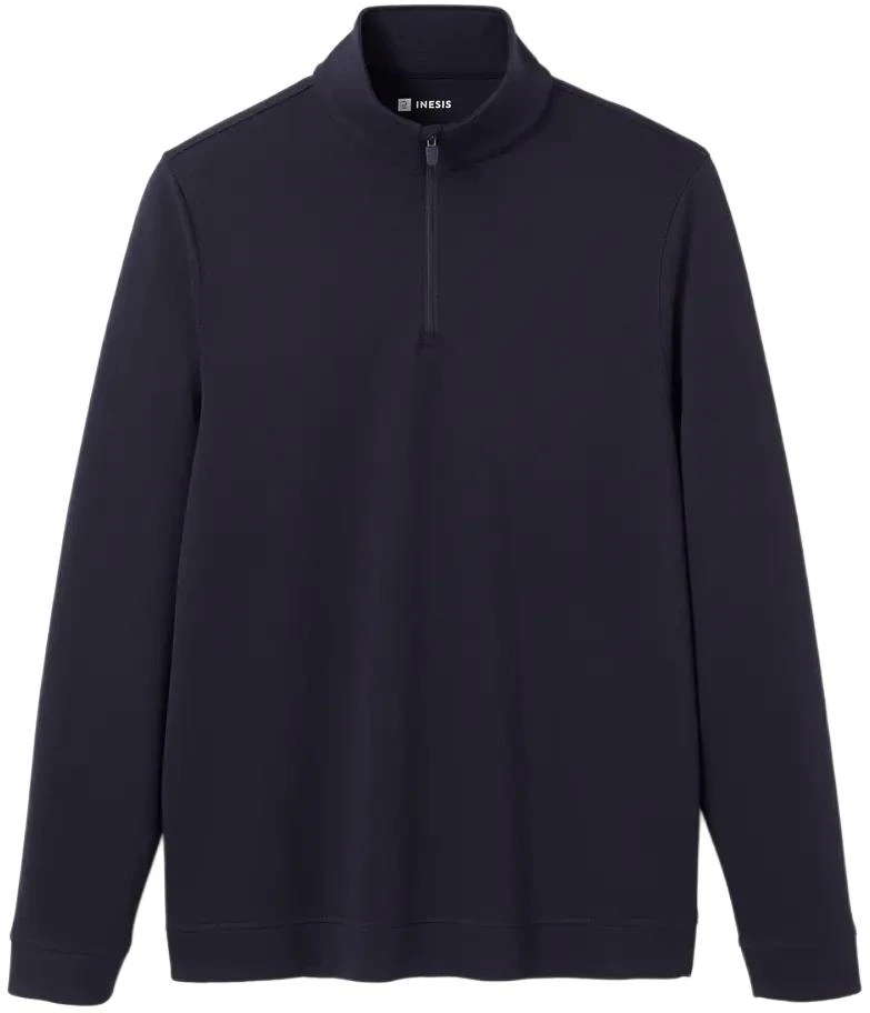 decathlon-soft-solid-half-zip-long-sleeve-sweatshirt-blue-black-8733290