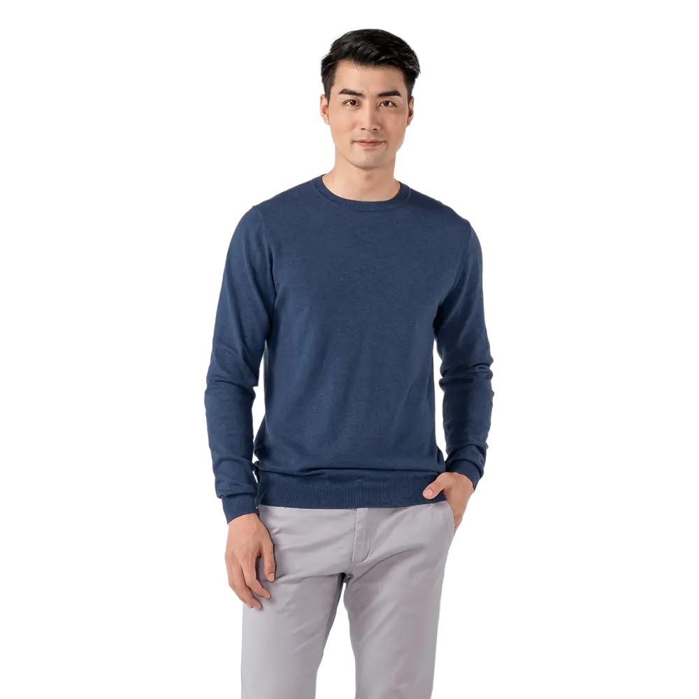 DECATHLON Solid Color Crewneck Pullover Sweatshirt - Navy Blue 8660331