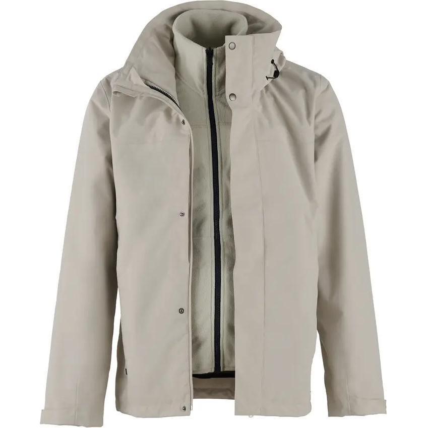 DECATHLON TRAVEL 100 Fleece 3-in-1 Waterproof Hiking Jacket Men - Moon Rock Gray 8781417