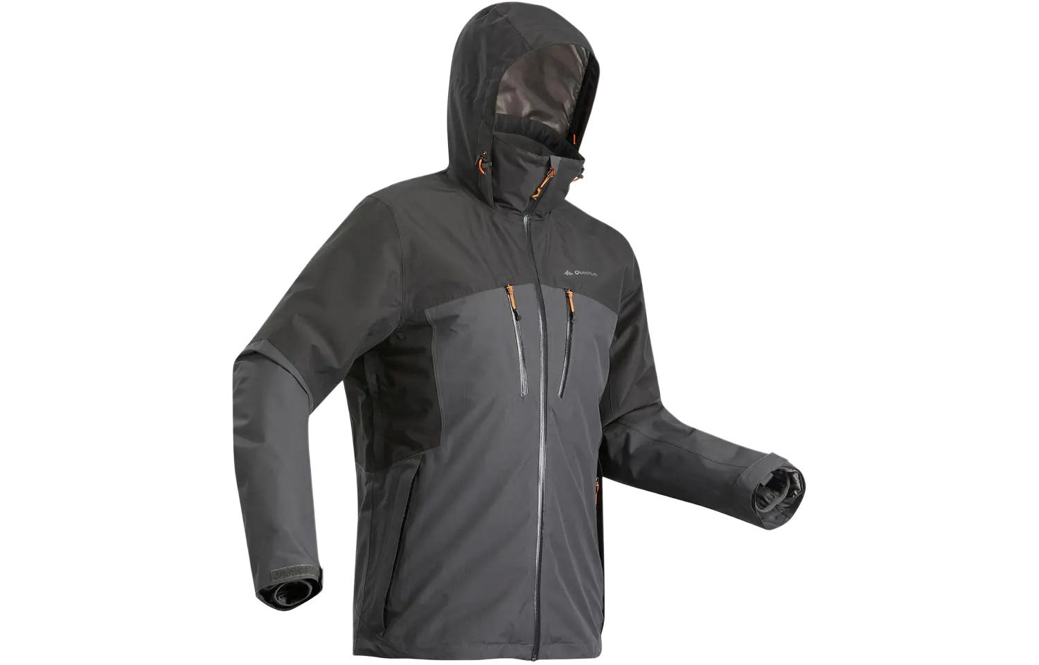 DECATHLON TRAVEL 500 3-in-1 Waterproof Windproof Warm Jacket - Carbon Black 8540394