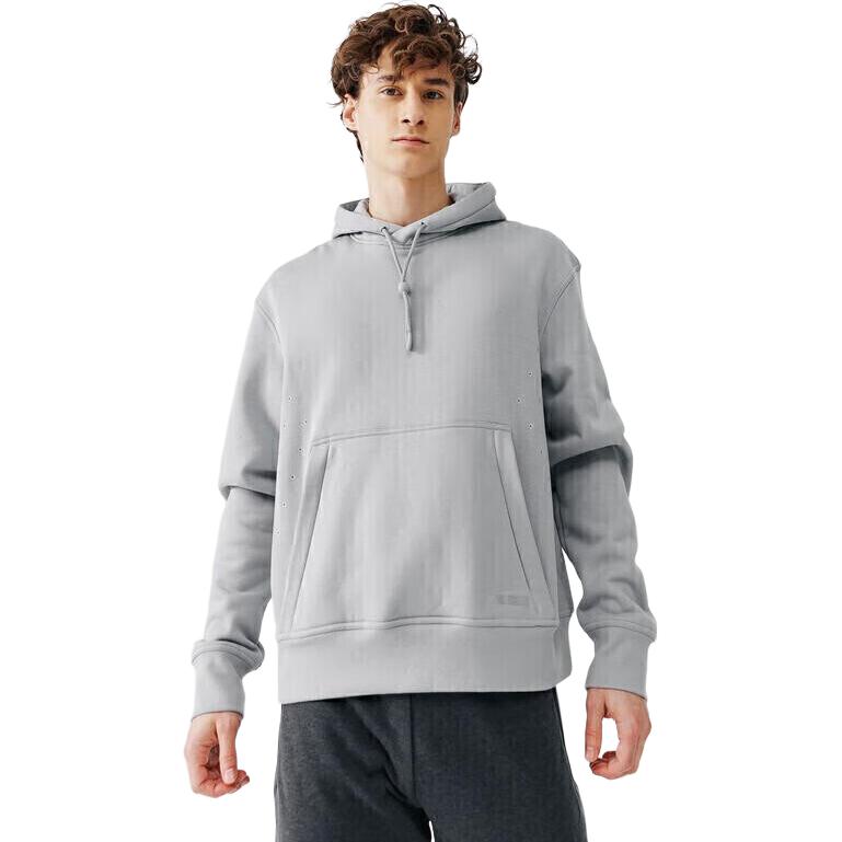 DECATHLON Unisex Solid Color Hoodie Long Sleeve Sweatshirt Light Gray 4302244