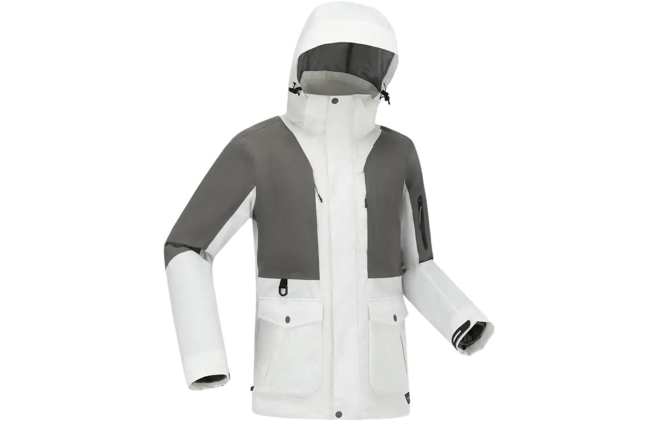 DECATHLON Waterproof Detachable Warm Jacket Beige/Dark Gray 8826743