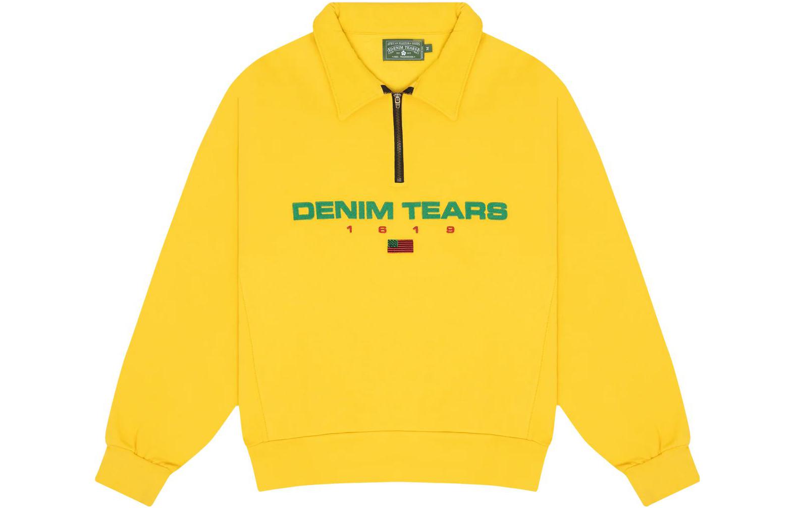 Denim Tears Alphabet Pullover Hoodie Unisex Yellow 306-600-61