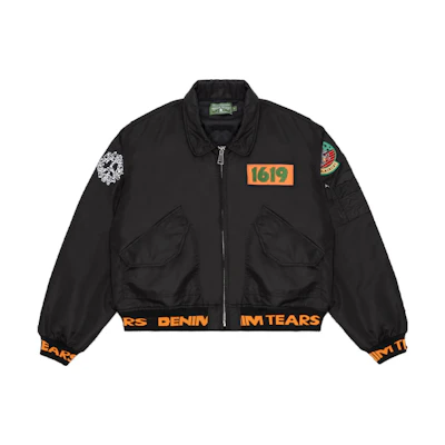 Denim Tears Alphanumeric Embroidered Jacket Unisex Black 800-010-49