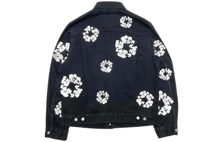 Lookbook Denim Tears Jaket Denim Butang Bunga Unisex Hitam. PC9-A2318-0006