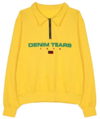 Denim Tears FW22 字母印花半拉鍊長袖上衣 黃色 男款 DT091604 Buy Denim Tears FW22 字母印花半拉鍊長袖上衣 黃色 男款 DT091604