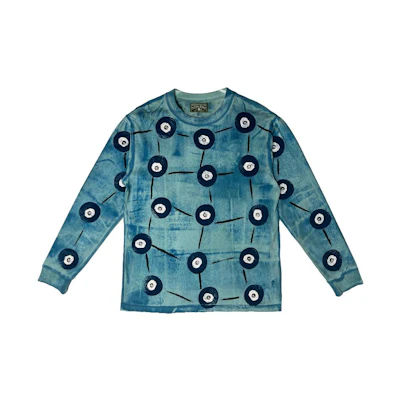 Denim Tears FW22 Geometric Print Crewneck Sweatshirt Blue - DT091502