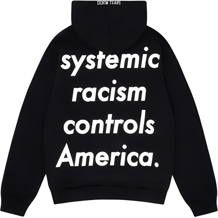 Lookbook Denim Tears Hoodie Oversized Cetak Grafik Hitam. 013-006-137