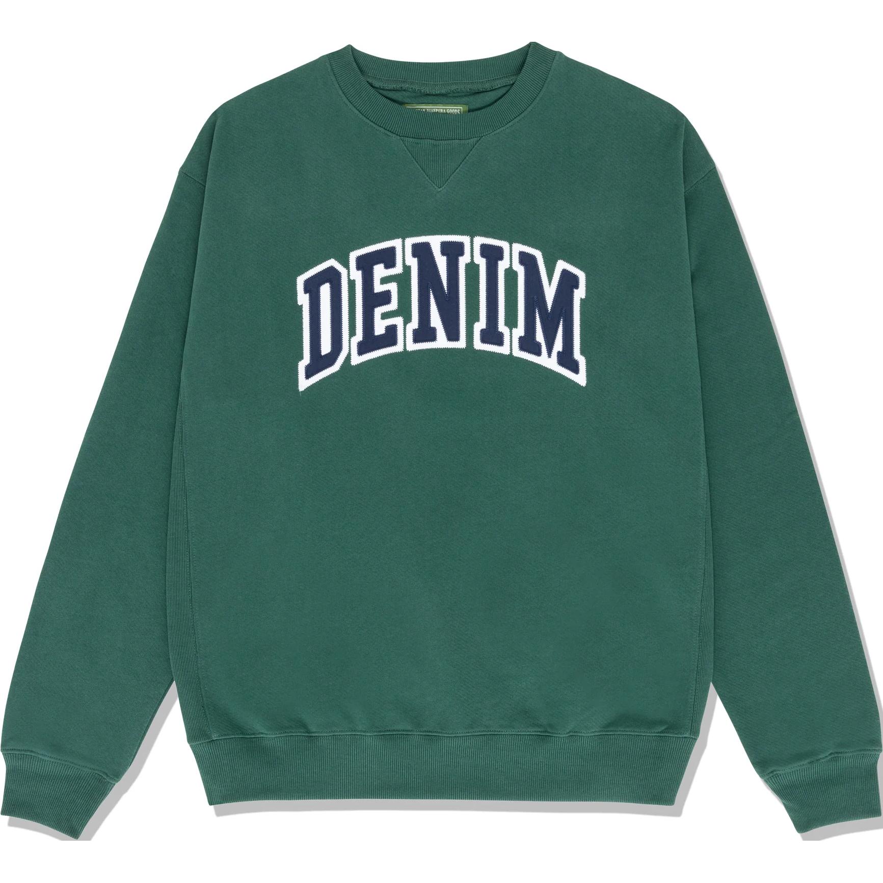 Denim Tears Green Oversized Letter Printed Long-Sleeve Sweatshirt 016-014-005