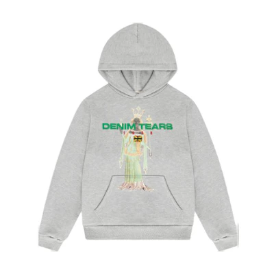 Denim Tears Letter Hoodie Unisex Grey 201-070-104