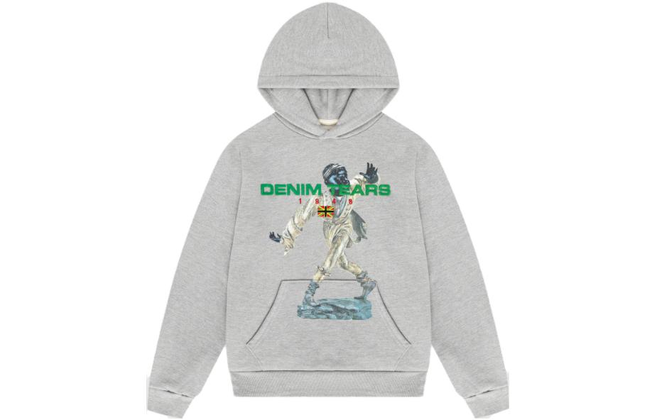 Denim Tears Letter Hoodie Unisex Grey 201-070-105