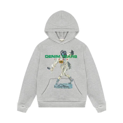 Denim Tears Letter Hoodie Unisex Grey 201-070-105
