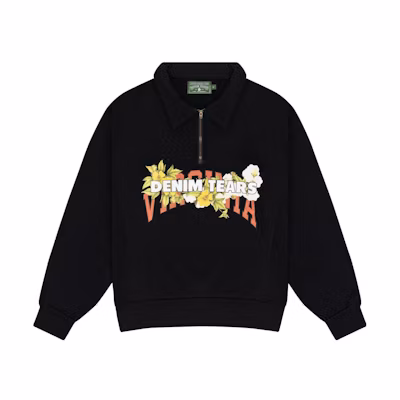 Denim Tears Letter Print Collar Sweatshirt Unisex Black 306-010-25