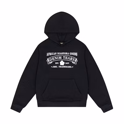 Denim Tears Letter Print Hoodie Unisex Black 201-010-51