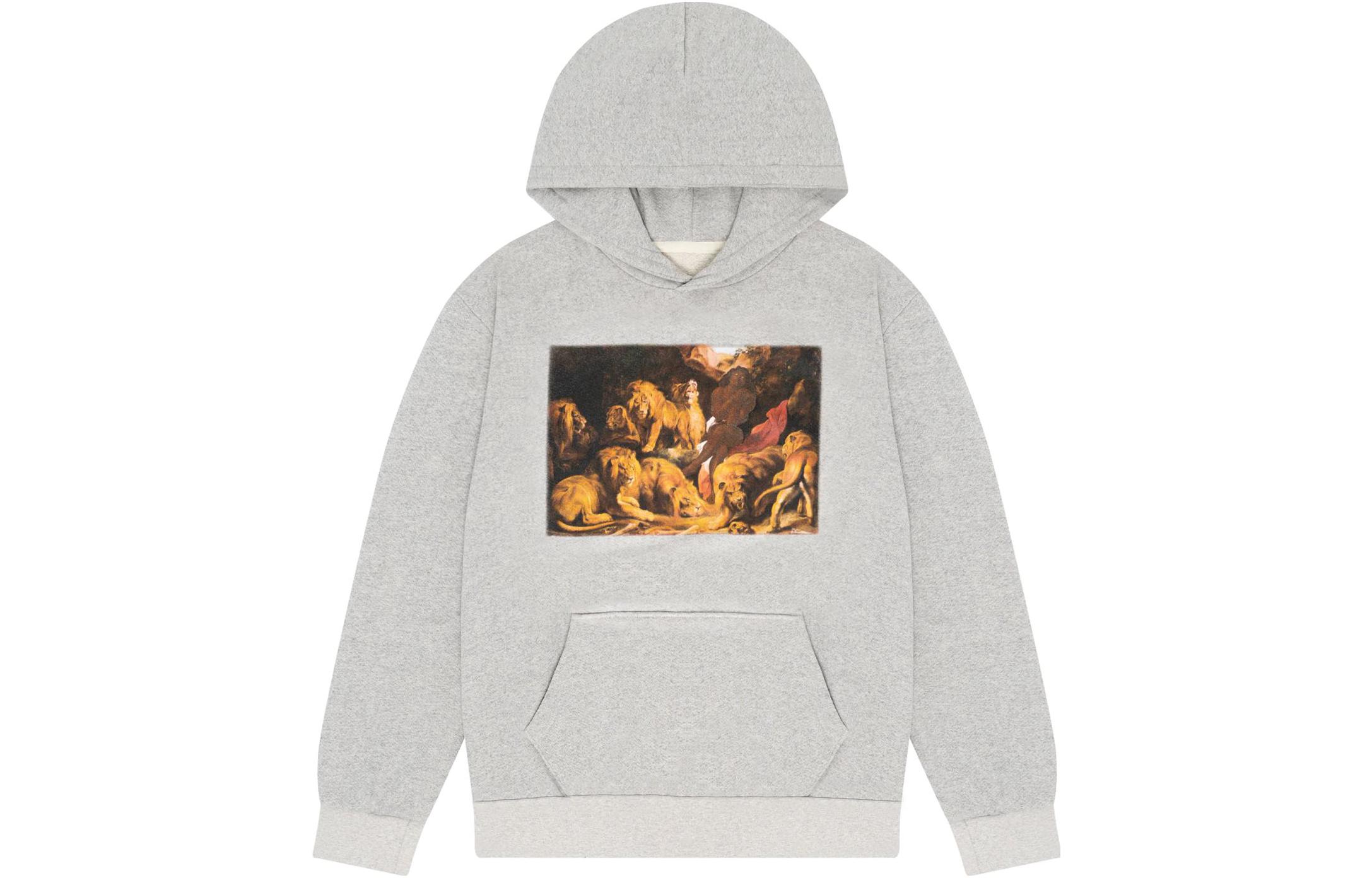 Denim Tears Letter Print Hoodie Unisex Gray 201-070-52