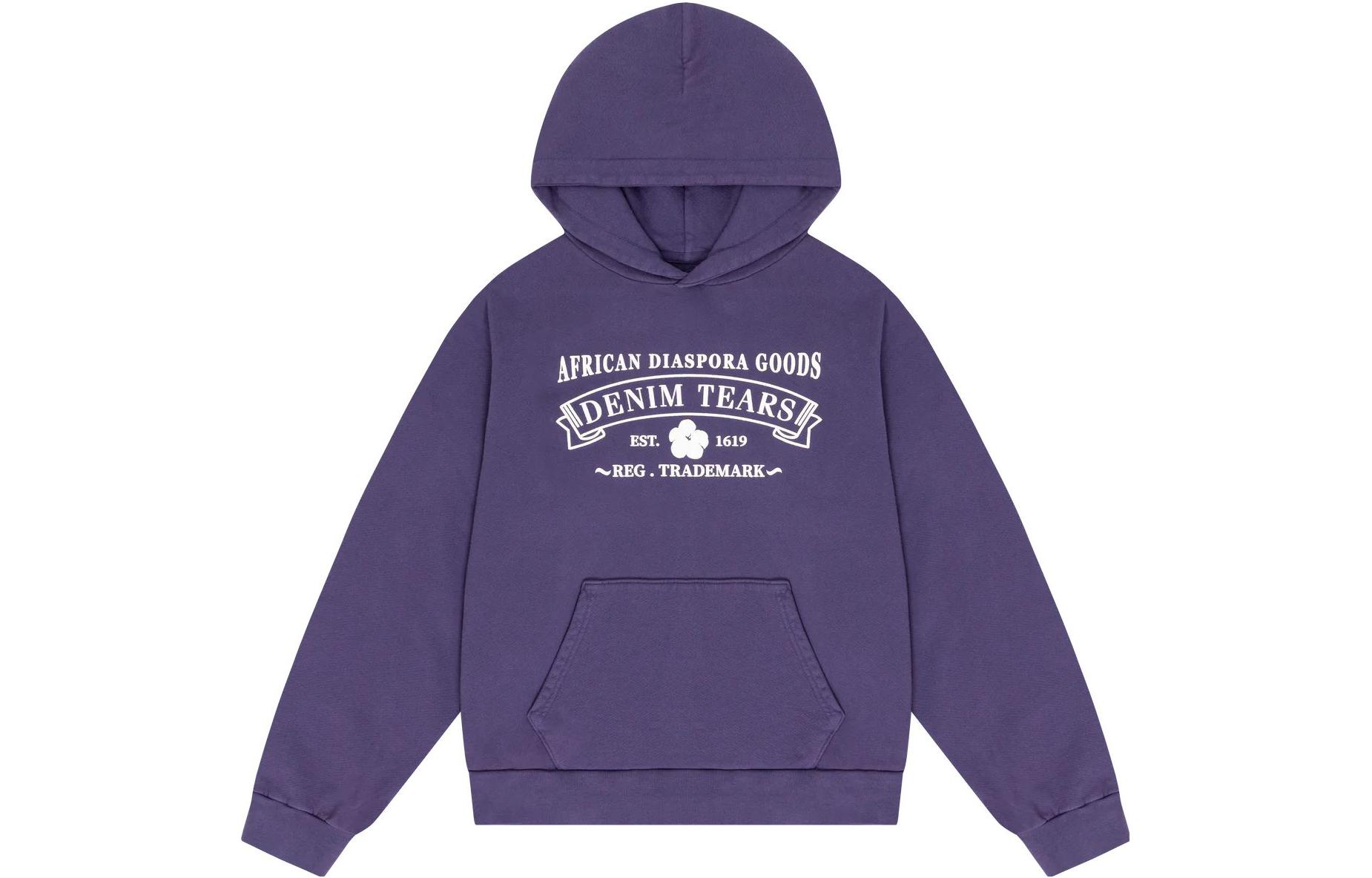 Denim Tears Letter Print Hoodie Unisex Purple 201-200-51