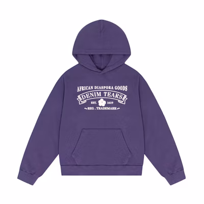 Denim Tears Letter Print Hoodie Unisex Purple 201-200-51