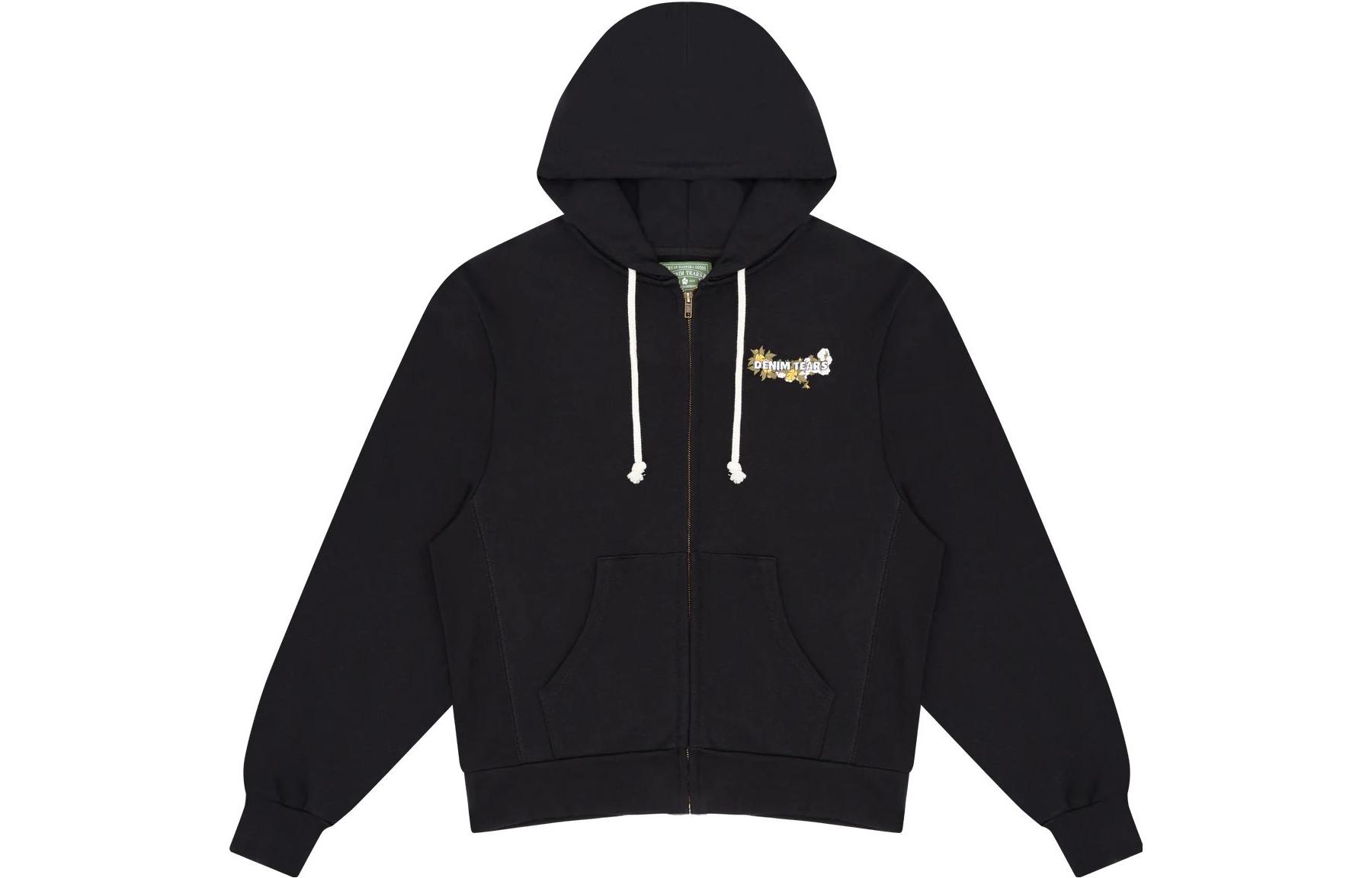 Denim Tears Letter Print Zip Jacket Unisex Black 202-010-73