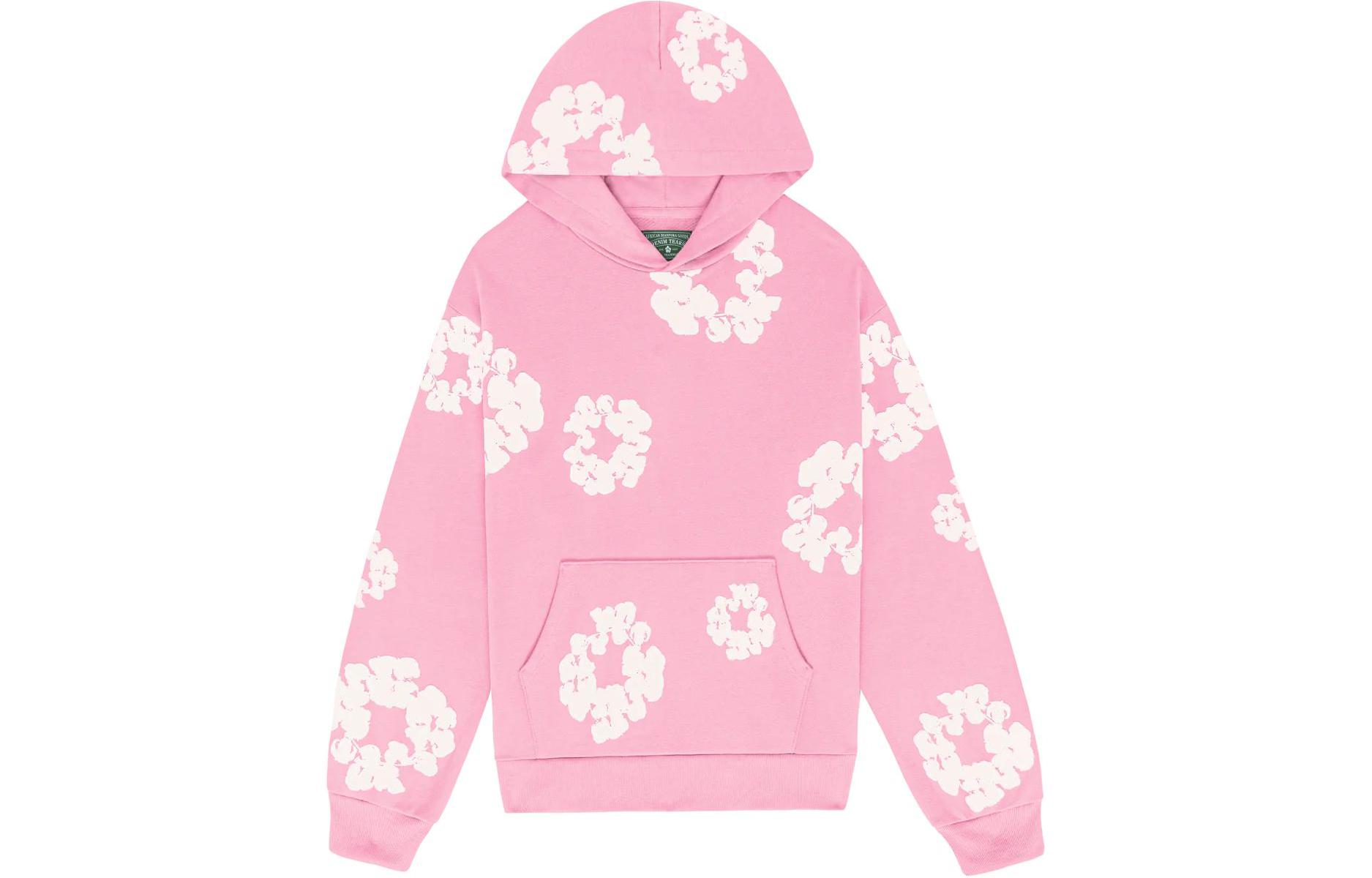 Denim Tears Pink Multicolor Wreath Print Hoodie Unisex 301-100-30