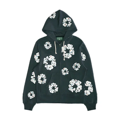Denim Tears SS22 Floral Print Hoodie Blue - Unisex Casual Streetwear 202-101-46-L