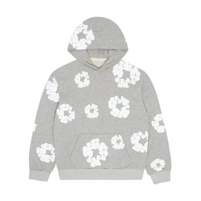 Denim Tears SS23 Floral Print Pullover Sweatshirt Unisex Grey 301-070-30-GREY