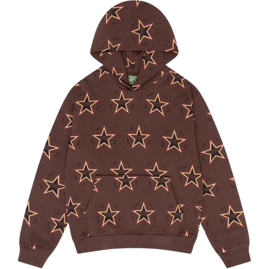 Denim Tears SS24 Brown Star Print Oversized Hoodie Unisex 013-045-132
