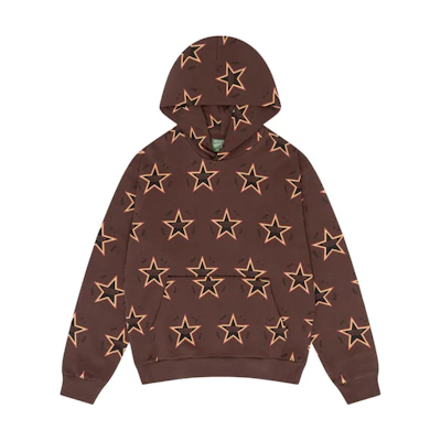 Denim Tears SS24 Brown Star Print Oversized Hoodie Unisex 013-045-132