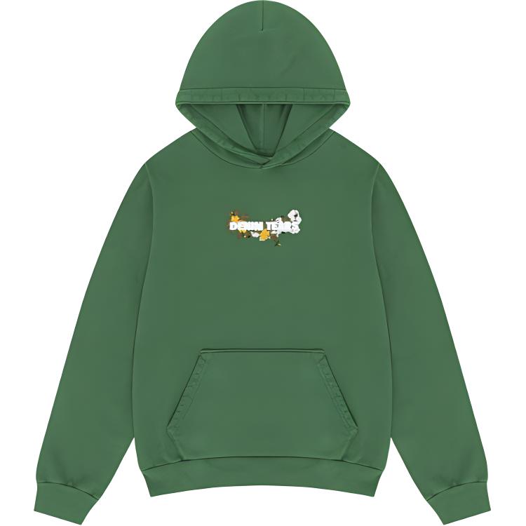 Denim Tears SS24 Embroidered Logo Hoodie Unisex Green 013-014-001