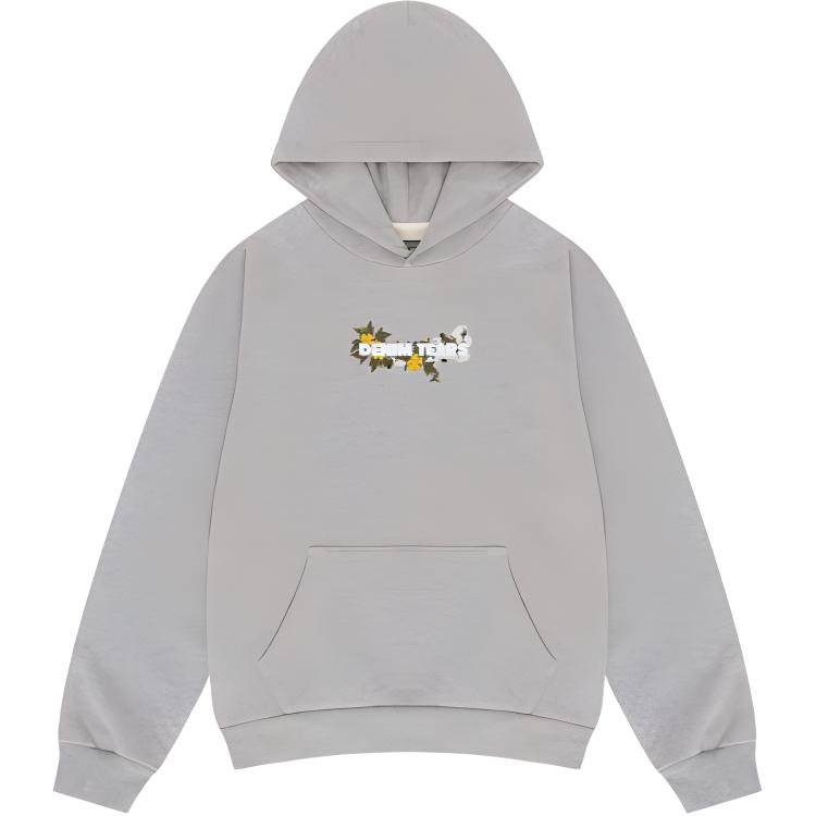 Denim Tears SS24 Embroidered Logo Hoodie Unisex Grey 013-016-001