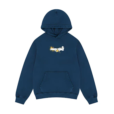 Denim Tears SS24 Embroidered Logo Hoodie Unisex Navy Blue 013-020-001