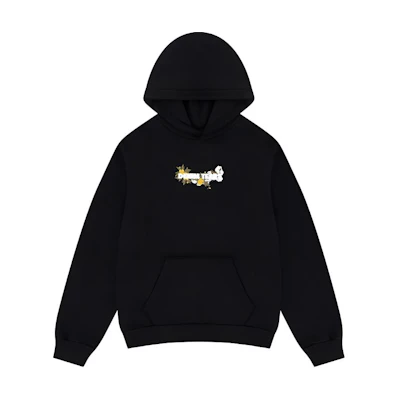 Denim Tears SS24 Embroidered Logo Unisex Pullover Hoodie Black 013-006-001