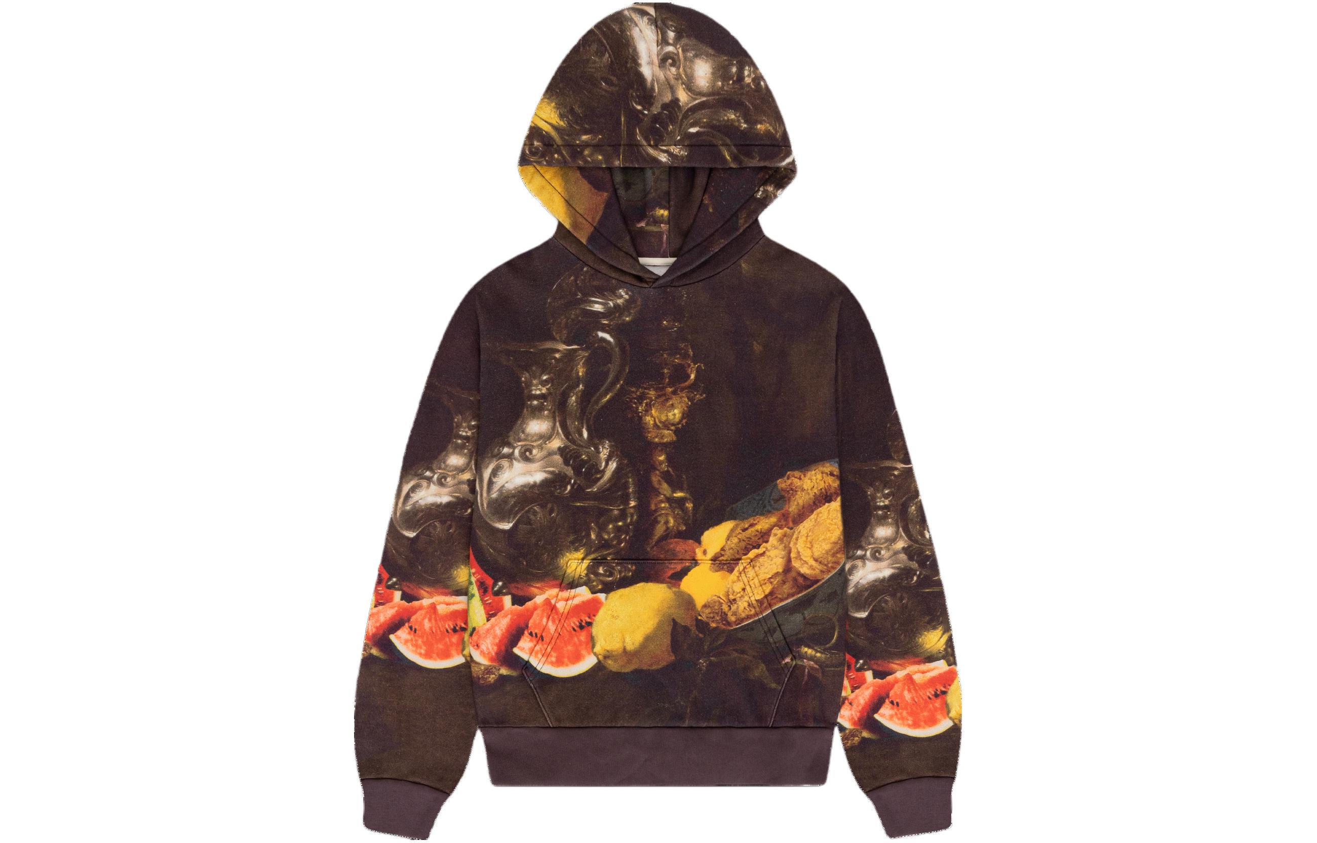 Denim Tears SS24 Kiss My Grits Baroque Still Life Hoodie Black Unisex 201-700-93