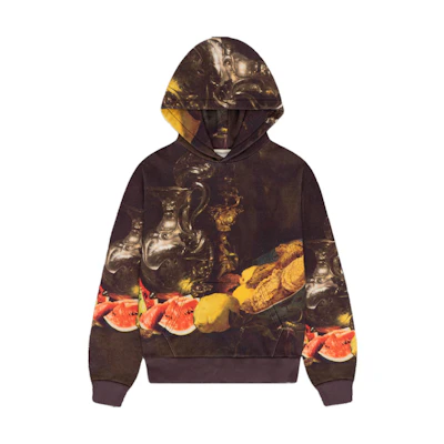 Denim Tears SS24 Kiss My Grits Baroque Still Life Hoodie Black Unisex 201-700-93