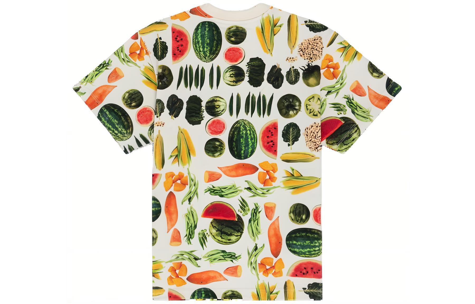 Lookbook Denim Tears SS24 Kiss My Grits Baju Unisex Tampalan Buah Multicolor. 101-906-107