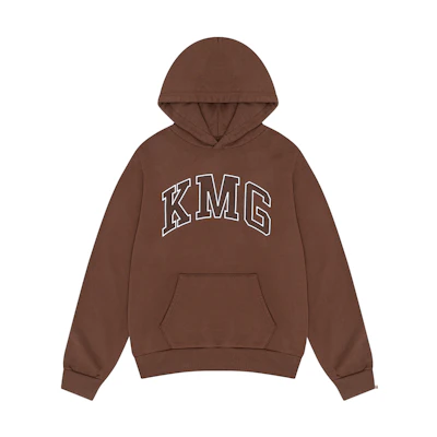 Denim Tears SS24 Kiss My Grits KMG Logo Embroidered Brown Hoodie Unisex 013-045-153