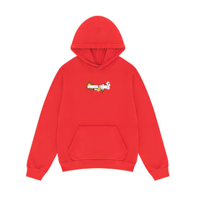 Denim Tears SS24 Red Embroidered Logo Hoodie Unisex Pullover 013-030-001