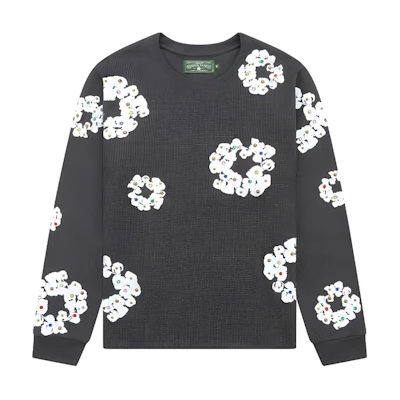 Denim Tears SS24 Rhinestone Crewneck Sweatshirt Vintage Black Unisex 011-005-037