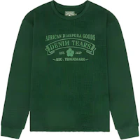 Denim Tears SS24 Unisex Green Lettering Crewneck Pullover Sweatshirt 011-014-154 Denim Tears SS24 Unisex Green Lettering Crewneck Pullover Sweatshirt 011-014-154