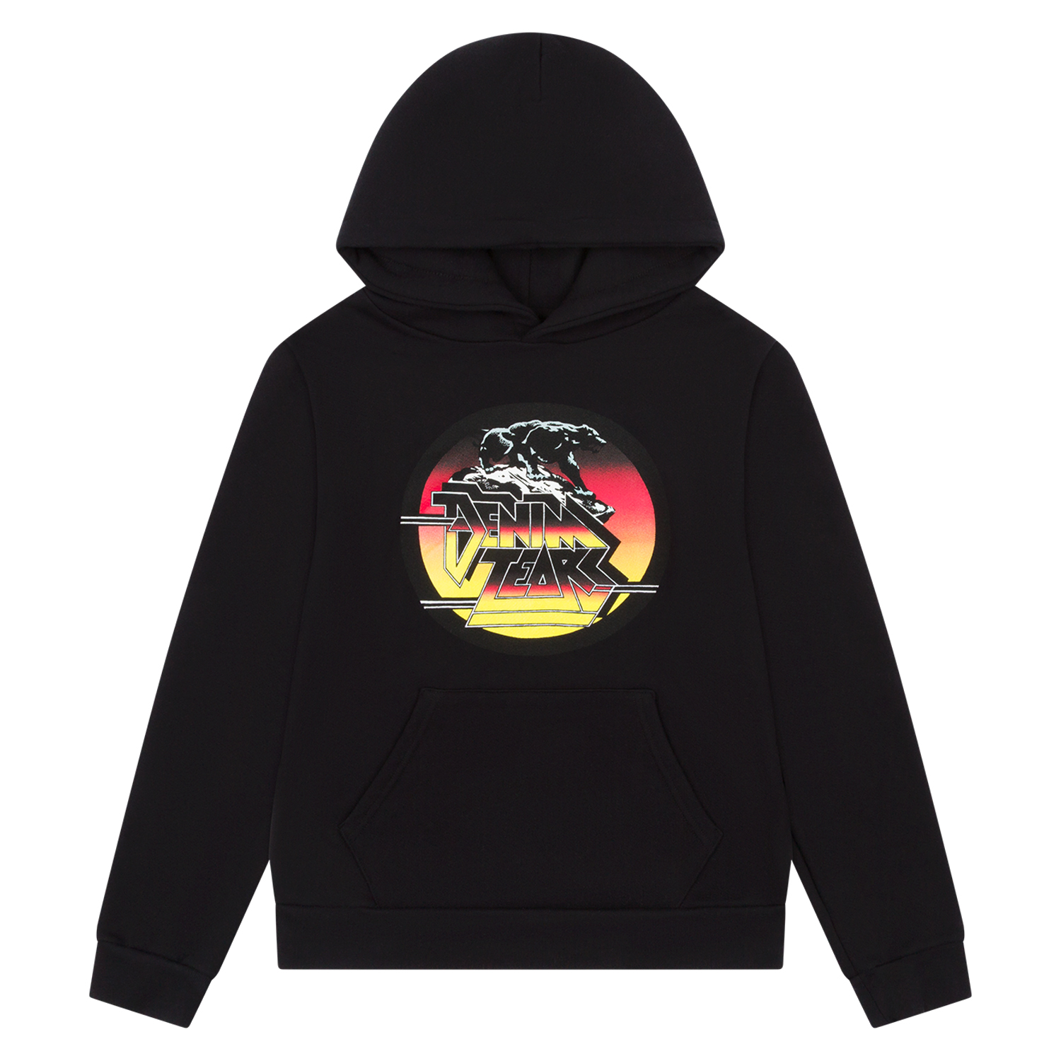 Denim Tears SS25 "The Scorpion & The Frog" Black Hoodie with Front Print Design FW24THD069