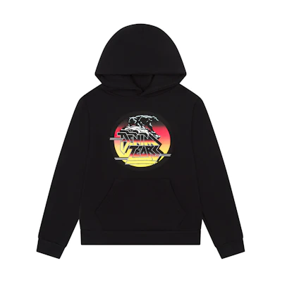 Denim Tears SS25 "The Scorpion & The Frog" Black Hoodie with Front Print Design FW24THD069