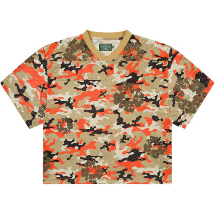 Denim Tears SS25 Camo Wreath Mesh Football Top Brown Unisex SS25TKJ12312164