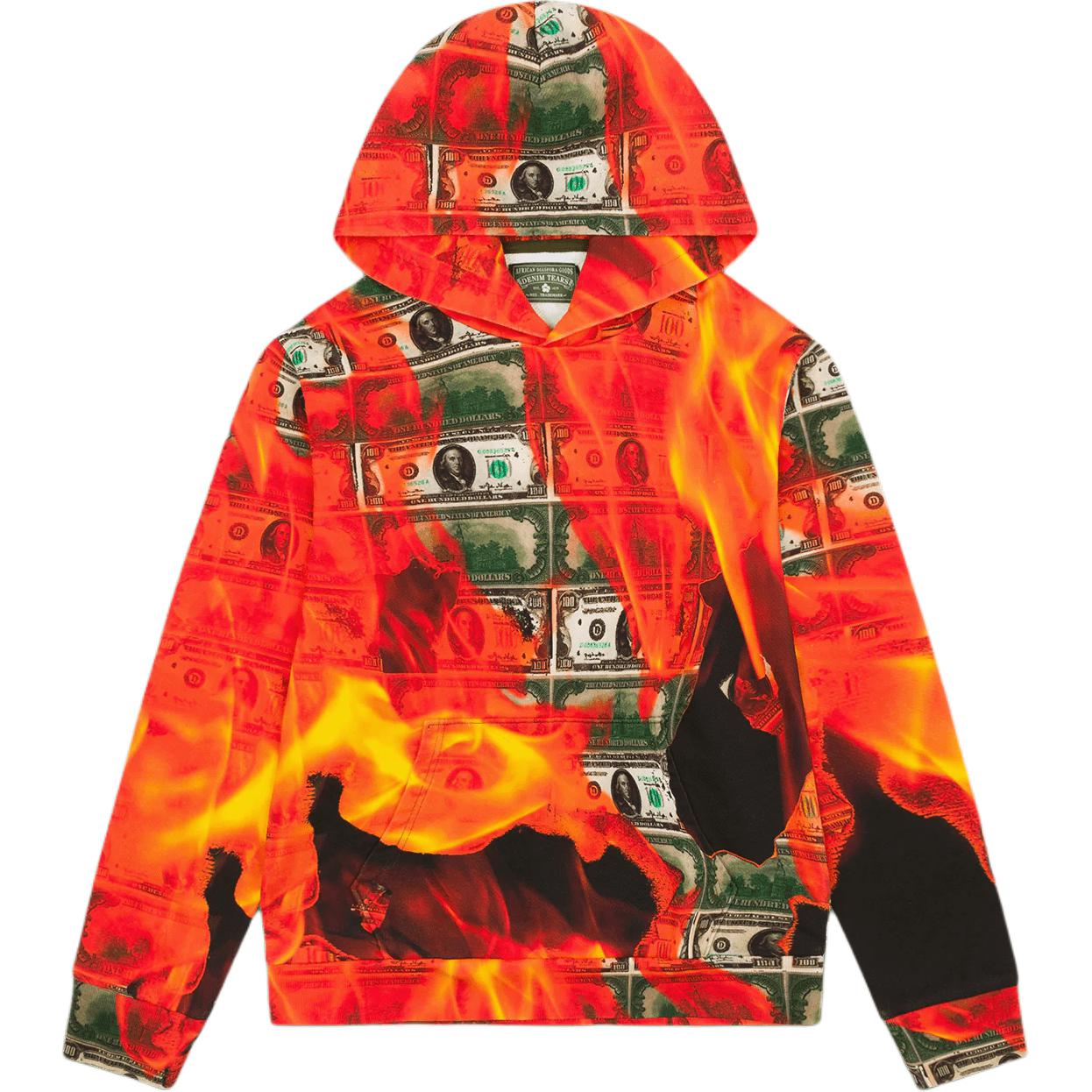 Denim Tears SS25 Flame Graphic Hoodie Unisex Orange FW24THD0601