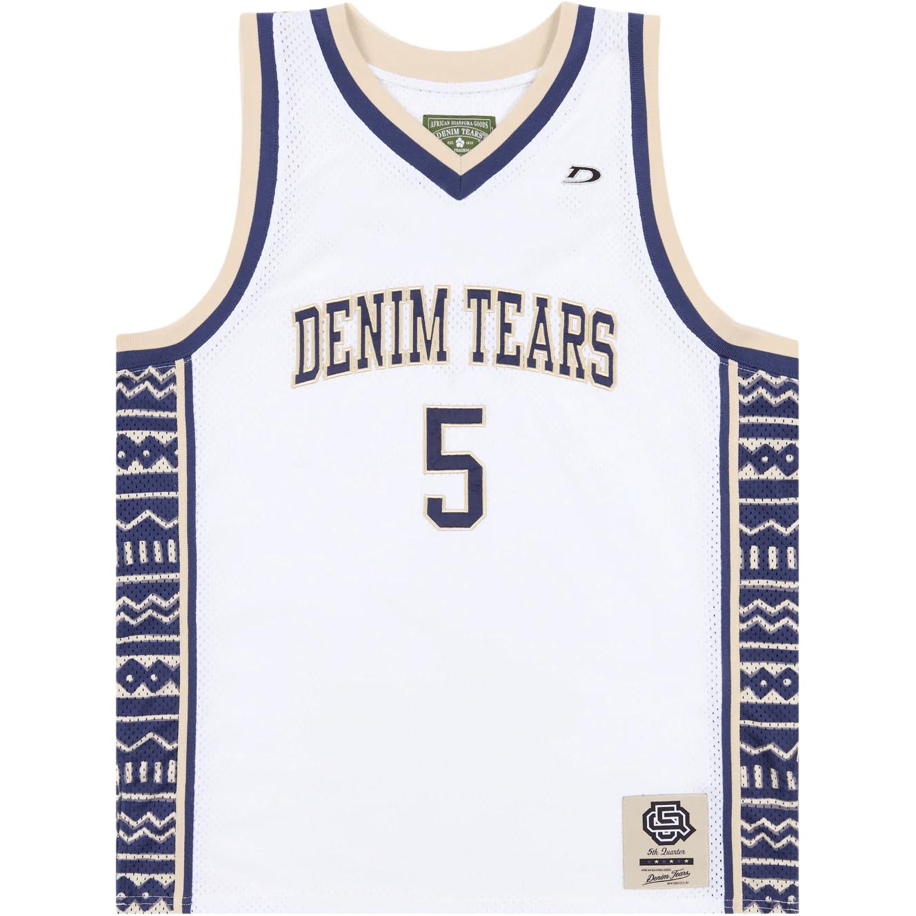 Denim Tears SS25 Letter Print Sleeveless Basketball Jersey Unisex SS25TKJ00324