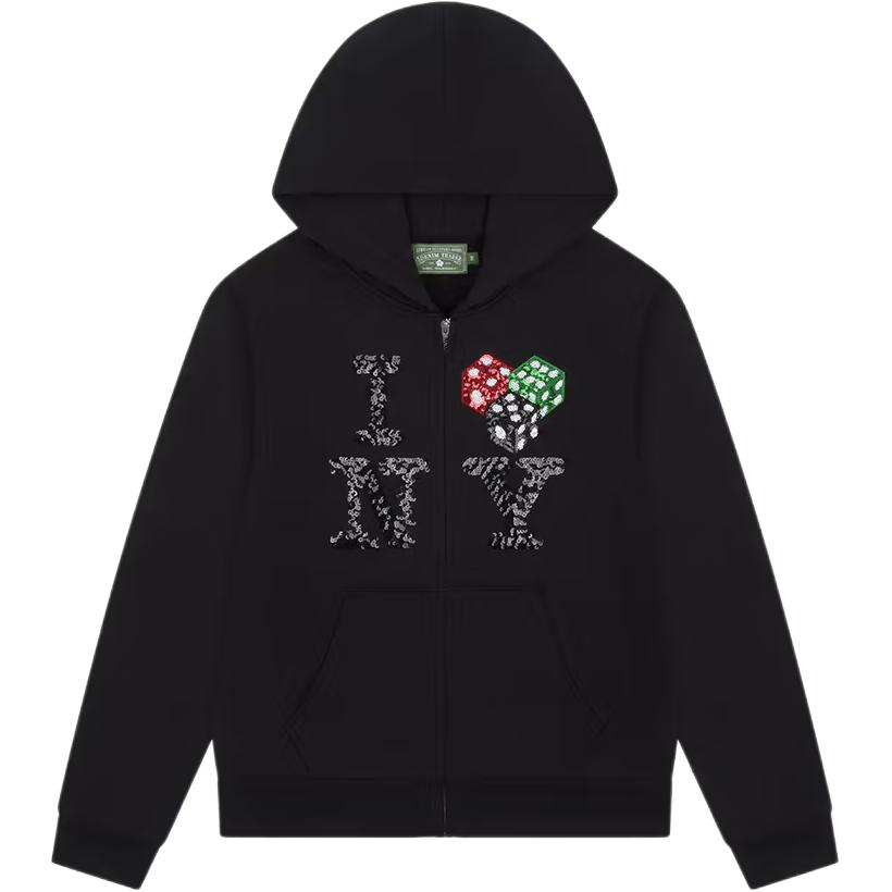 Denim Tears SS25 Sweet Corner Rhinestone Dice Letter Print Hoodie Unisex SS25TZH0011