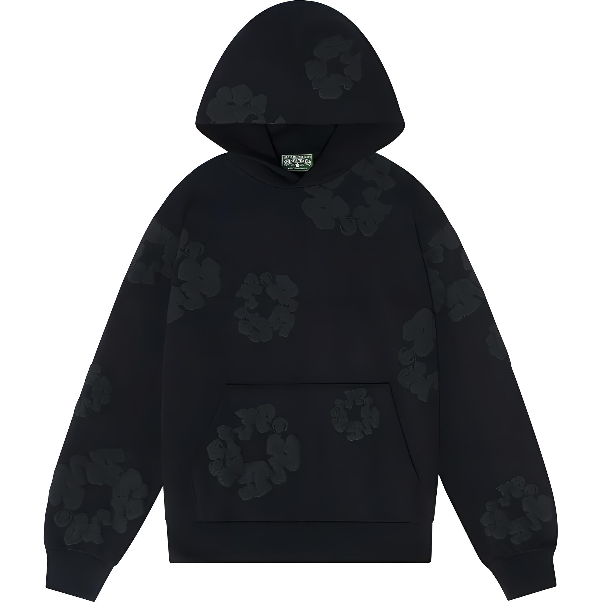 Denim Tears Wreath Graphic Hoodie Unisex Black 013-006-140