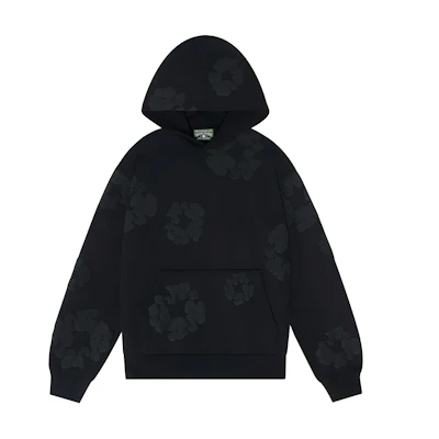 Denim Tears Wreath Graphic Hoodie Unisex Black 013-006-140