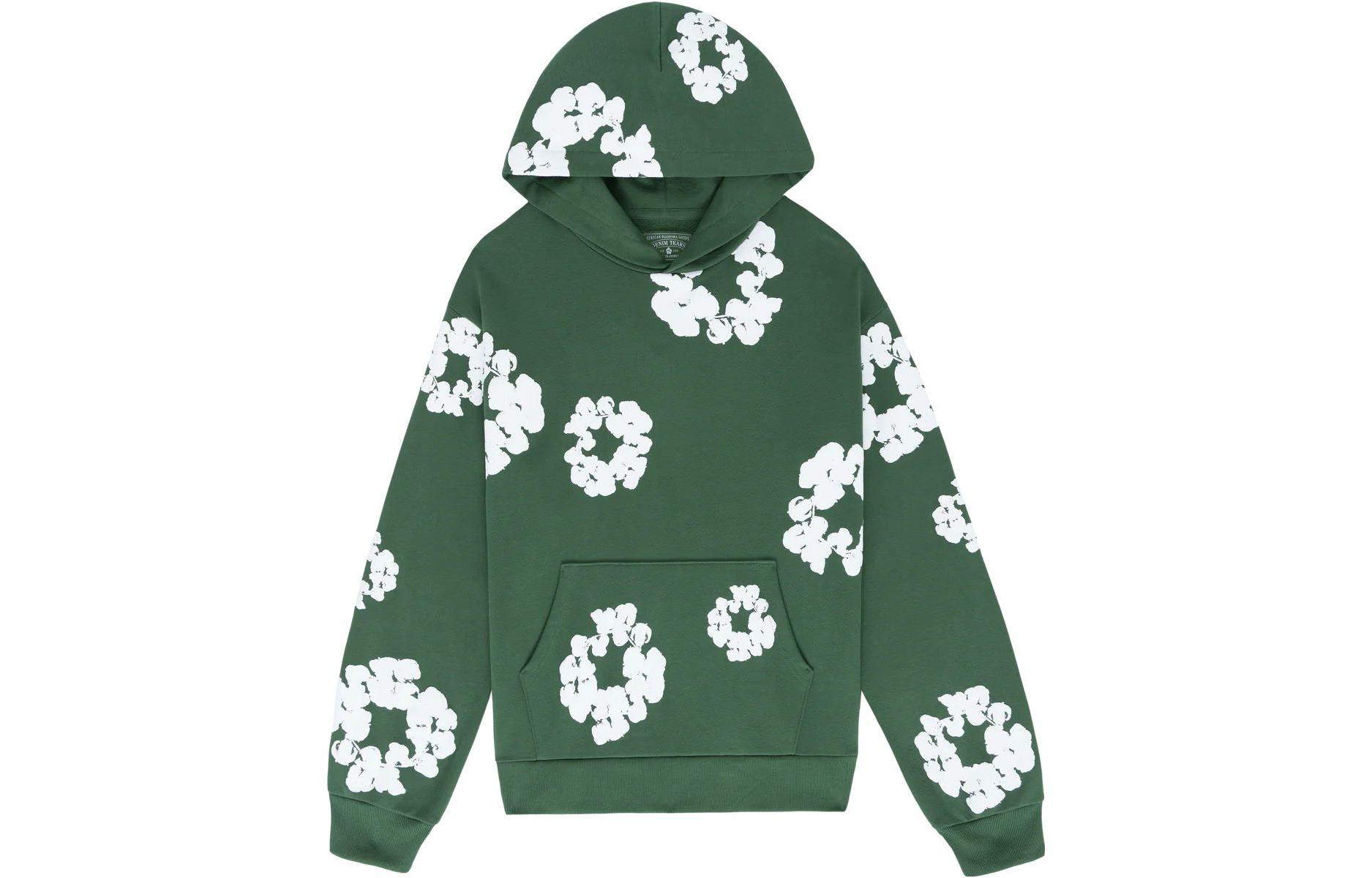 Denim Tears Wreath Print Hoodie Unisex Green 301-060-30
