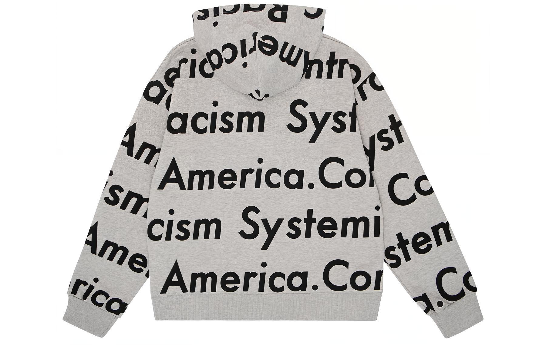 Lookbook Denim Tears x Arthur Jafa SS24 Hoodie Abu-Abu Unisex dengan Motif Letter All-Over. 014-016-123