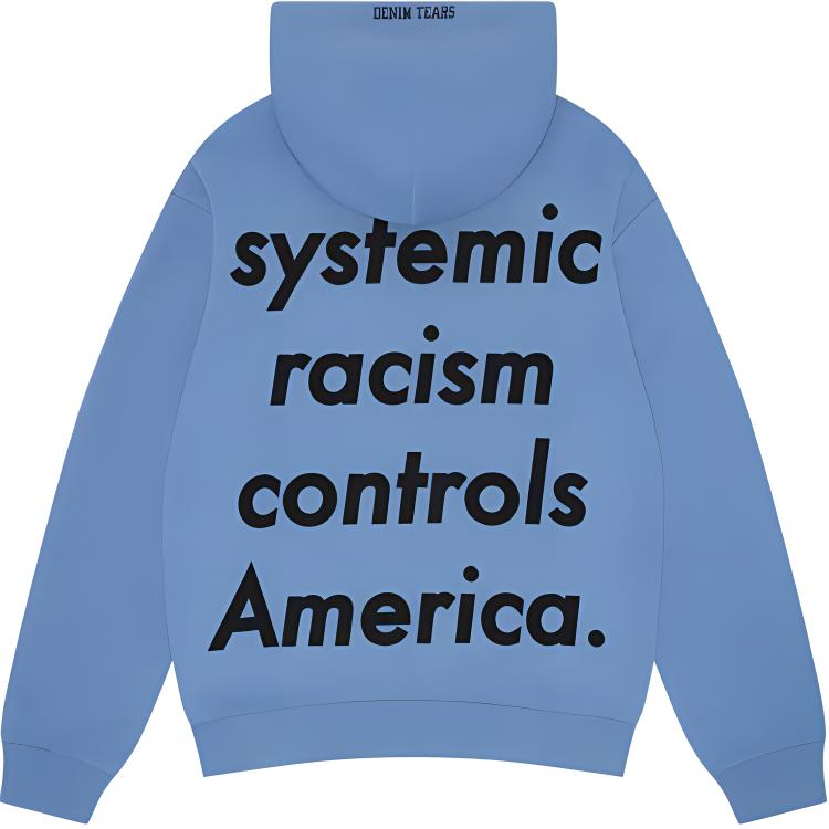 Lookbook Denim Tears x Arthur Jafa SS24 Hoodie Grafis Unisex Abu-Abu Biru 013-008-137