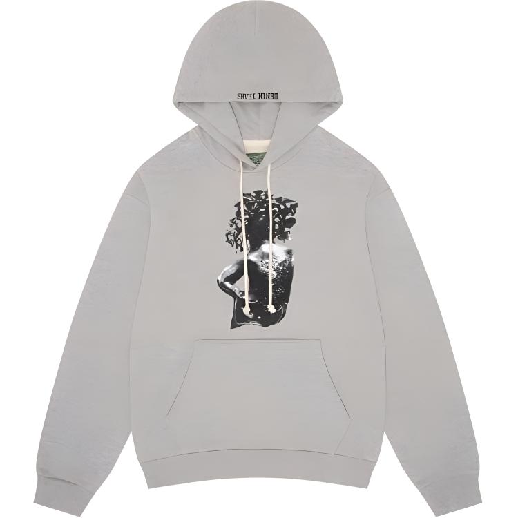 Denim Tears Arthur Jafa SS24 Letter Graphic Hoodie Unisex Sienna Gray 013-016-136